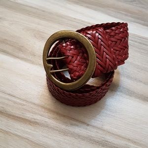 Rich Red Leather Belt
